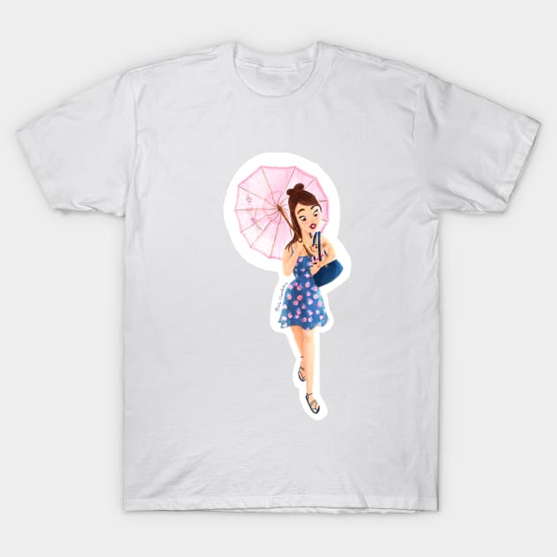 Girl with Puppy T-Shirt by LeilaCharaf